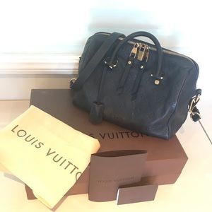 SOLD! Midnight blue Empreinte LV Speedy 25 cm